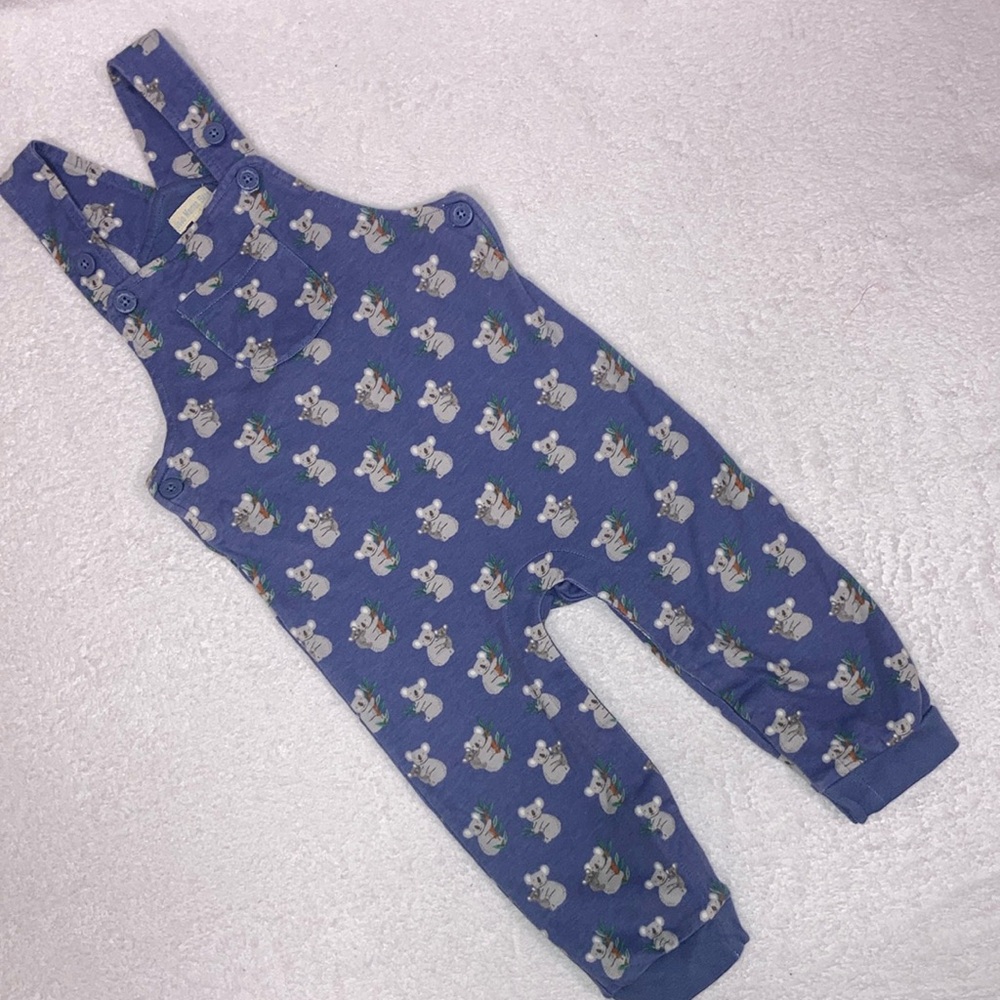 Jojo maman bebe soft cotton koala bear overalls 18/24m